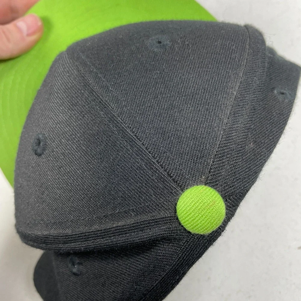 Lids Y2k Hat Baby Script Black Green Fitted 6 7/8 to 7 1/4 Vintage Graffiti